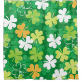 Naadloos patroon van verspreide klavers en shamroc douchegordijn (Voorkant)