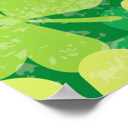 Naadloos patroon van verspreide klavers en shamroc poster (Hoek)