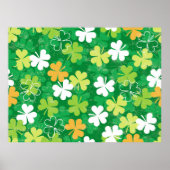 Naadloos patroon van verspreide klavers en shamroc poster (Voorkant)