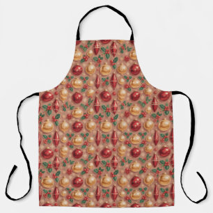 Naadloos patroon van vintage kerstversiering schort