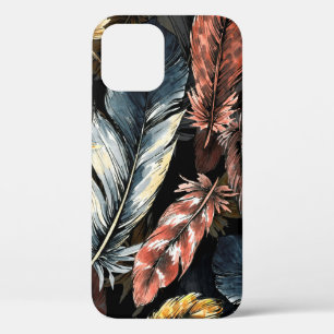 Naadloos patroon van vogelveren.  Case-Mate iPhone case