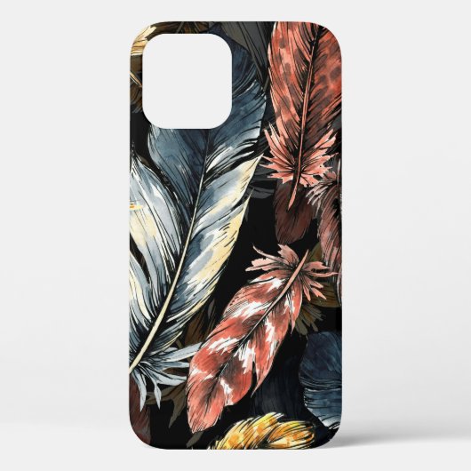 Naadloos patroon van vogelveren. Case-Mate iPhone case (Achterkant)