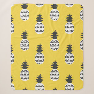 Naadloos patroon van vun ananas sherpa deken