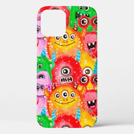 Naadloos patroon van waterverf geschilderd grappig Case-Mate iPhone case (Achterkant)