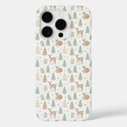 Naadloos patroon van winterbosdieren Case-Mate iPhone case (Achterkant)