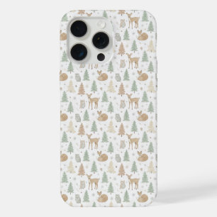 Naadloos patroon van winterbosdieren iPhone 15 pro max case