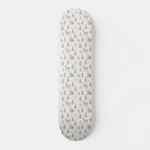 Naadloos patroon van winterbosdieren persoonlijk skateboard
