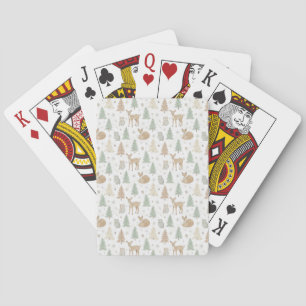 Naadloos patroon van winterbosdieren pokerkaarten