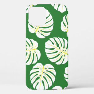 Naadloos patroon van wit monstera-bladeren op een Case-Mate iPhone case