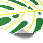 Naadloos patroon van wit monstera-bladeren op een  poster (Hoek)
