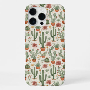 Naadloos patroon van woestijncactussen en vetplant iPhone 16 pro max hoesje