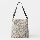 Naadloos patroon van woestijncactussen vetplanten crossbody tas (Achterkant)