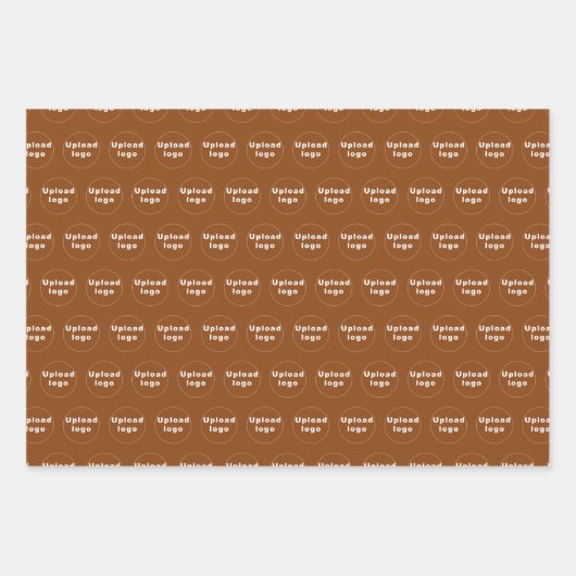 Naadloos patroon van zakelijke Logo op bruin Inpakpapier Vel (Voorkant 3)