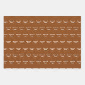Naadloos patroon van zakelijke Logo op bruin Inpakpapier Vel (Voorkant 2)