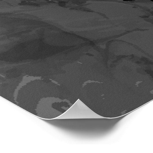 Naadloos patroon van zwarte en witte papavers. Ill Poster (Hoek)