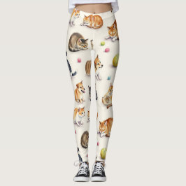 Naadloos patroon voor kat en hond leggings