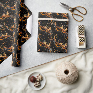 Naadloos patroon zwarte koffie splash cadeaupapier