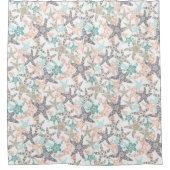 Naadloos patroongordijn voor Starfish Seamless Pat Douchegordijn (Voorkant)