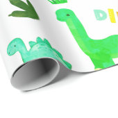 Naadloos patroongroen Dinosaur Kinder partij Cadeaupapier (Rol Hoek)