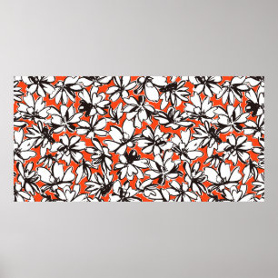 naadloos patroonmateriaal van een abstracte bloem, poster