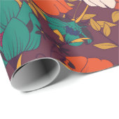 Naadloos patroonontwerp met handgetekende bloemen cadeaupapier (Rol Hoek)