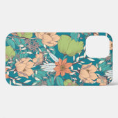Naadloos patroonontwerp met handgetekende bloemen  Case-Mate iPhone case (Achterkant (horizontaal))