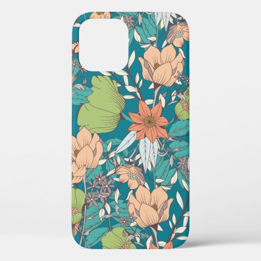 Naadloos patroonontwerp met handgetekende bloemen  Case-Mate iPhone case (Achterkant)