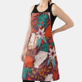 Naadloos patroonontwerp met handgetekende bloemen  schort (Insitu)