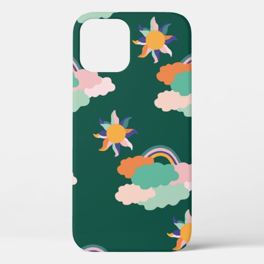 Naadloos patroonontwerp met kleurrijke wolken en r Case-Mate iPhone case (Achterkant)