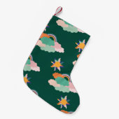 Naadloos patroonontwerp met kleurrijke wolken en r kleine kerstsok (Voorkant (Hangend))