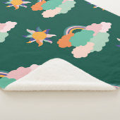 Naadloos patroonontwerp met kleurrijke wolken en r sherpa deken (3/4)