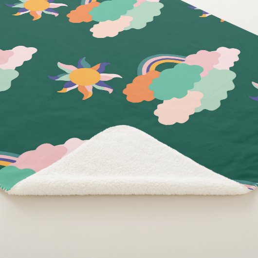 Naadloos patroonontwerp met kleurrijke wolken en r sherpa deken (3/4)