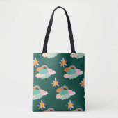 Naadloos patroonontwerp met kleurrijke wolken en r tote bag (Voorkant)