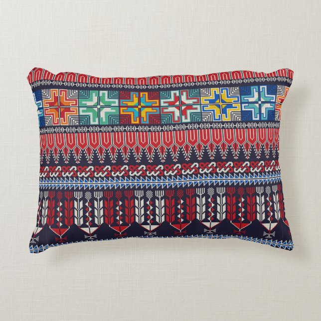 Naadloos patroonontwerp met traditionele Palestijn Accent Kussen (Voorkant)