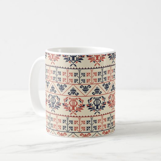 Naadloos patroonontwerp met traditionele Palestijn Koffiemok (Voorkant links)