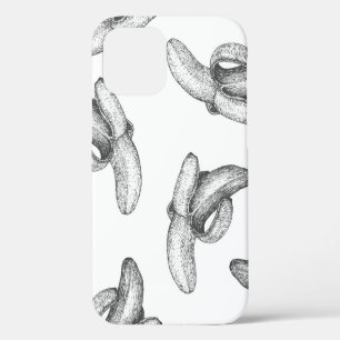 Naadloos patroonontwerp of achtergrond met banaan. iPhone 12 hoesje