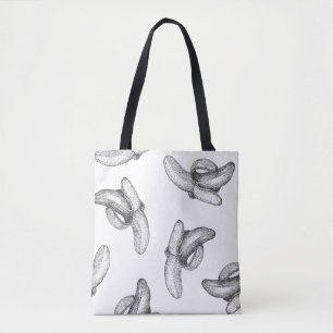 Naadloos patroonontwerp of achtergrond met banaan. tote bag