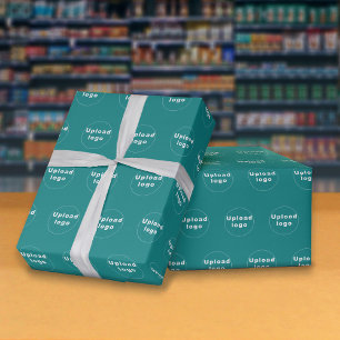 Naadloos patroonpapier voor zakelijk Logo Blauwgro Cadeaupapier