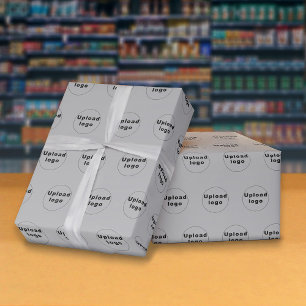 Naadloos patroonpapier voor zakelijke Logo, grijs  Cadeaupapier