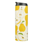 Naadloos perspatroon. Verschillende peren hele vru Thermosbeker (Geroteerd rechts)