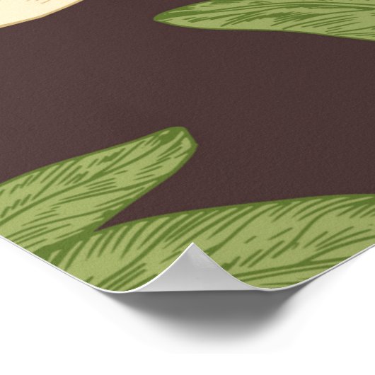 Naadloos pistachepatroon met noten, schelpen, zeme poster (Hoek)