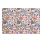 Naadloos Retro Bloemmotief Boho Kussensloop (Achterkant)