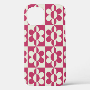 Naadloos retro groovy ontwerp met vintage madelief iPhone 12 hoesje