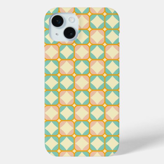 Naadloos retro patroon met afgeronde vierkanten Case-Mate iPhone case (Achterkant)
