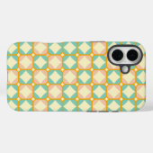 Naadloos retro patroon met afgeronde vierkanten Case-Mate iPhone case (Achterkant (horizontaal))