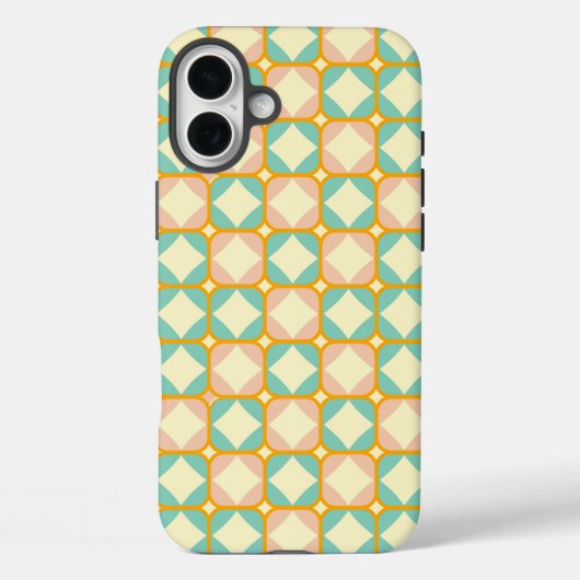 Naadloos retro patroon met afgeronde vierkanten Case-Mate iPhone case (Achterkant)