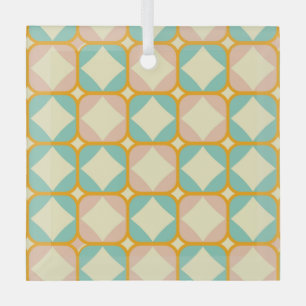 Naadloos retro patroon met afgeronde vierkanten glas ornament
