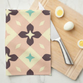 Naadloos retro patroon met afgeronde vierkanten ke theedoek (Quarter Fold)