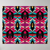 Naadloos retroflectiepatroon in de stijl van de ja poster (Voorkant)