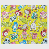 naadloos robotpatroon cadeaupapier (Vlak)